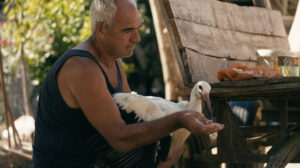 Nikola feeds Silyan fish in his palm as he tries to nurse him back to health. (Credit: Ciconia Film/Jean Dakar)