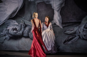 The cast of  Les Liasons Dangerouses by Christopher Hampton, directed ny Marianne Elliott at The National Theatre.